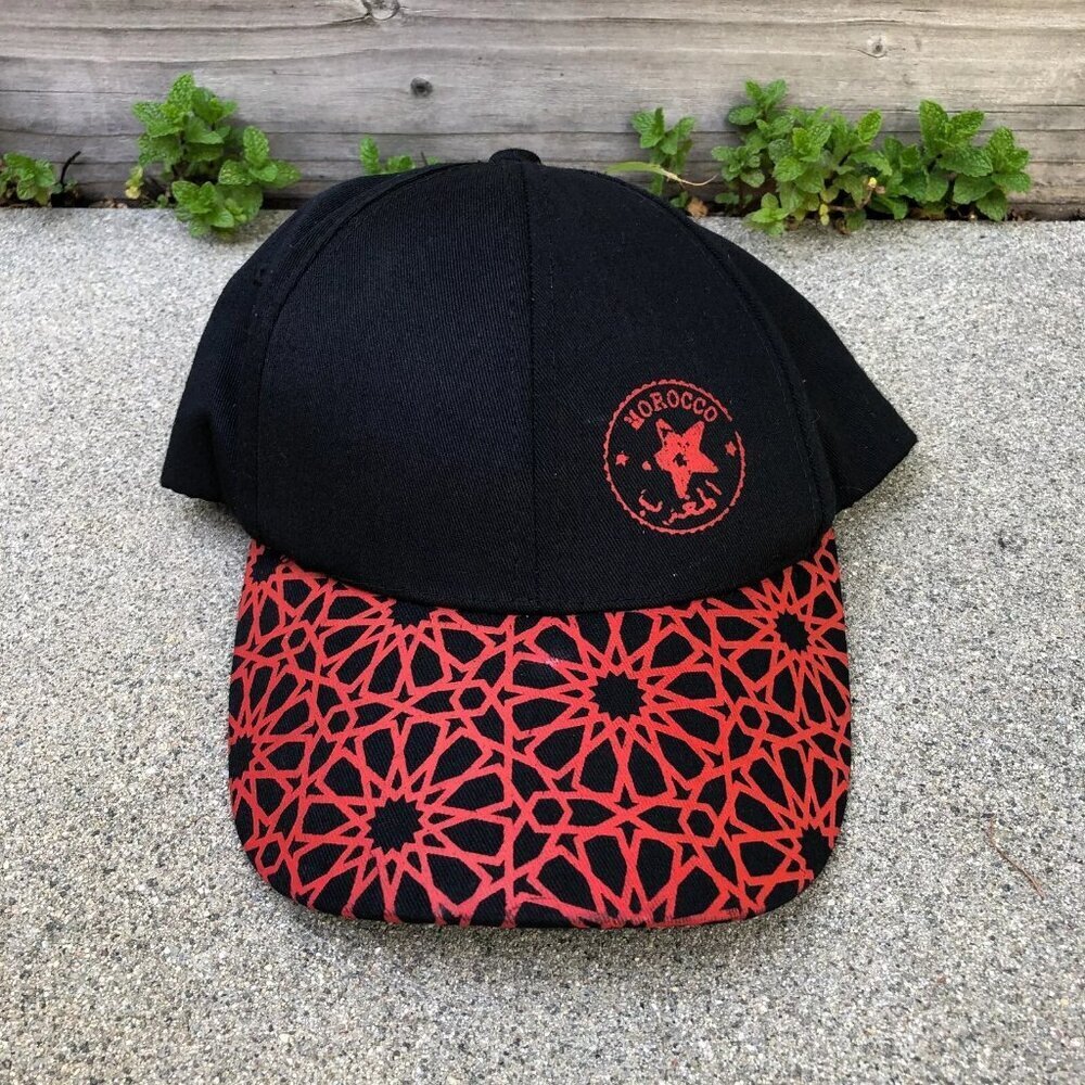 ZAIN MOROCCO Baseball Hat Men's One Size Adjustable Cap Black Red​​